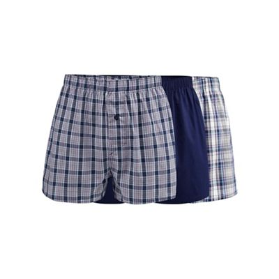 Pack of three purple checked boxers